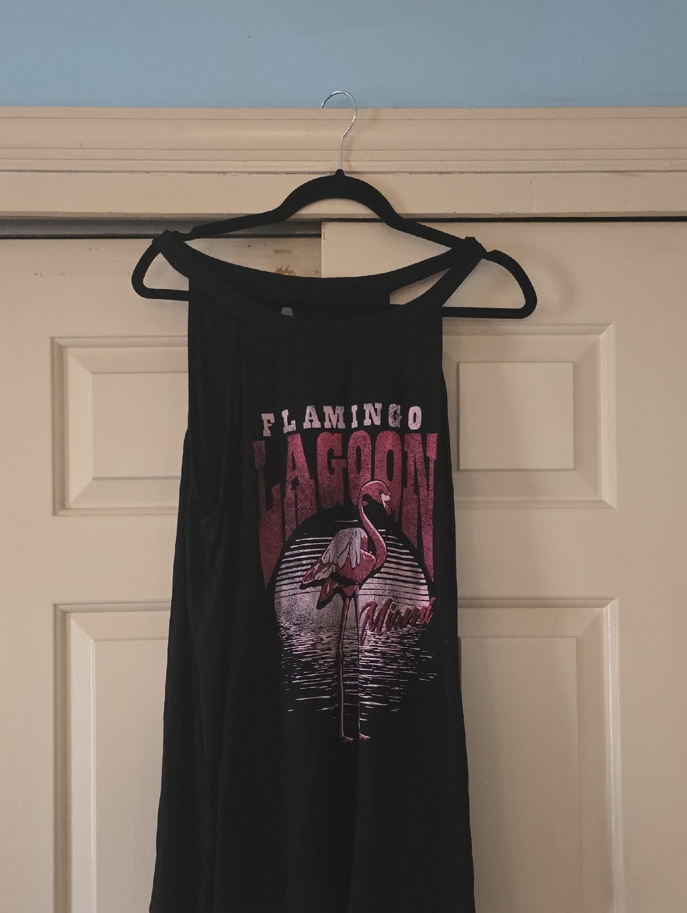 torrid Black Tank Top with Pink Flamingo Graphic